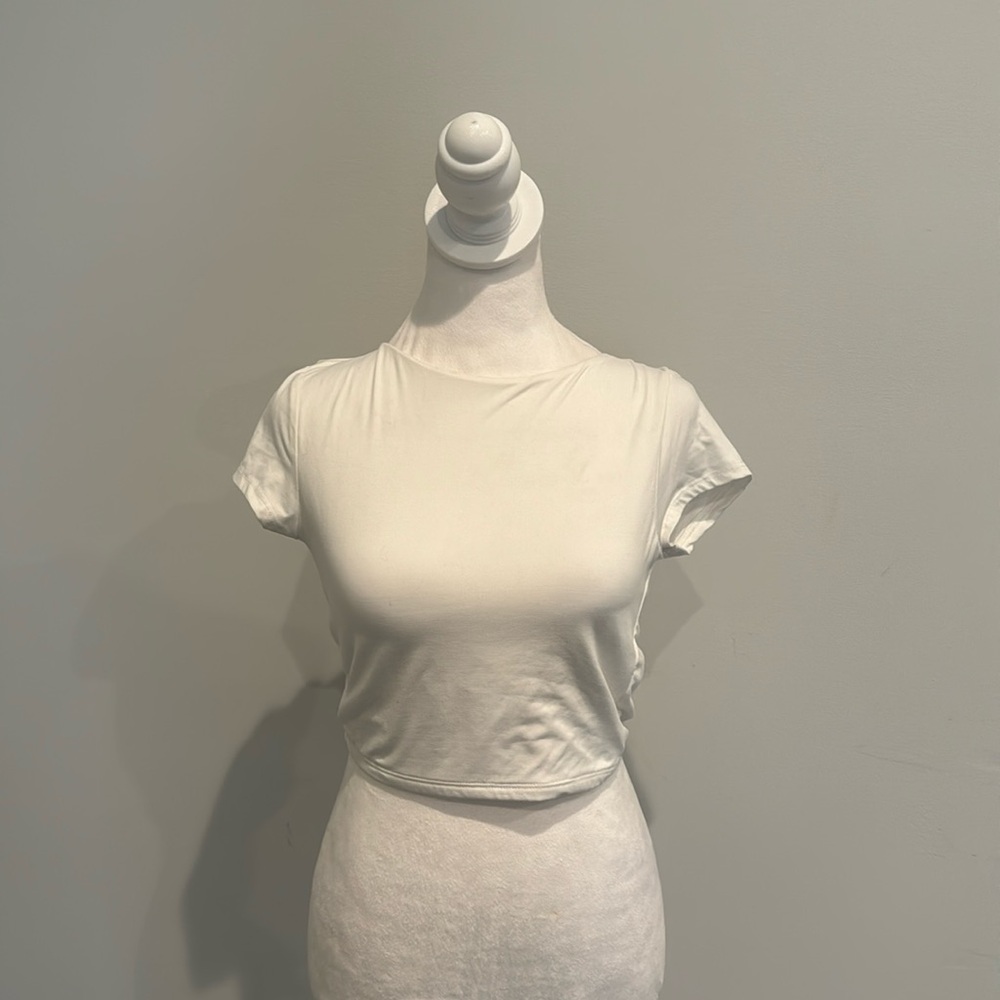 Tresser White Crossover Back Tee